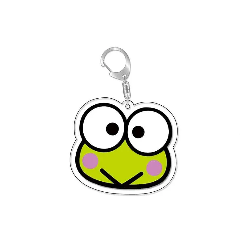 MINISO Sanrio Keroppi Cute Cartoon Frog Keychain Kawaii Keyring Bag Parts & Trendy Gift