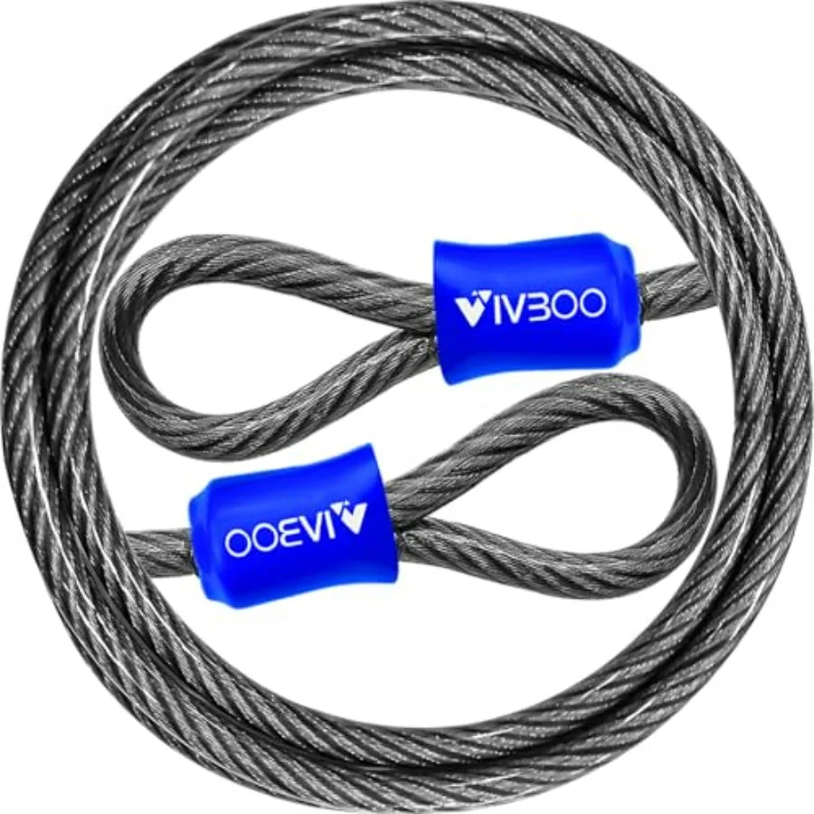 

1/2Inch Heavy-Duty Security Cable Lock with Loops 4FT/6FT/8FT/10FT/20FT/30FT Bike Lock Steel Cable Chain Locks for Outside