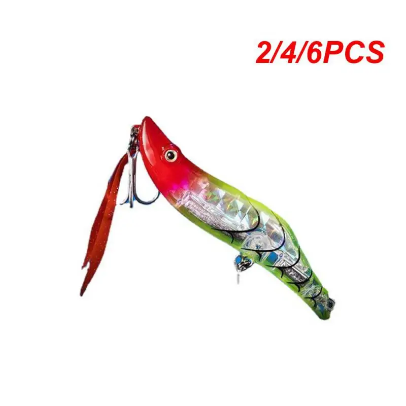 2/4/6PCS Shrimp Lure Morphological Simulation Sharp Hook 8cm Abs Artificial Lure Small And Smart Clear Texture 15g Lure Bait