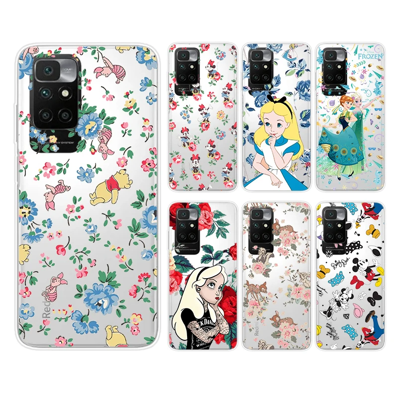 

rint Disney Princess For Xiaomi Redmi 12 12C 11 A1 Plus 10 10X 9T 9C 8 7 4G 5G Silicone Transparent Soft Phone Case