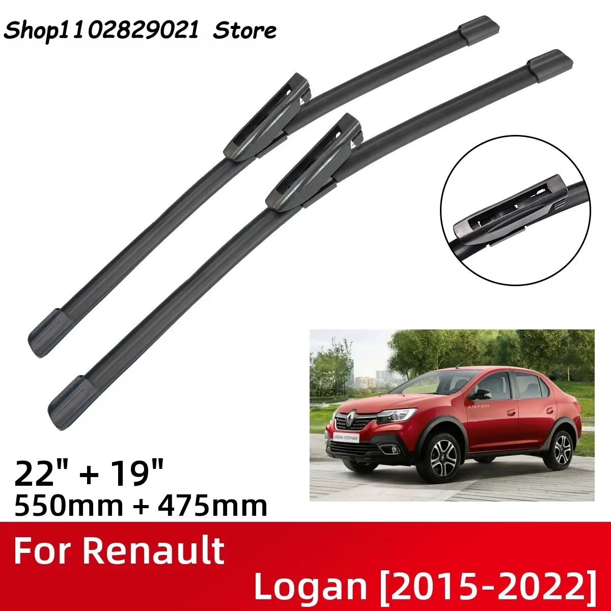 Front Wiper Blades For Renault Logan 2015-2022 Windshield Windscreen Window 22