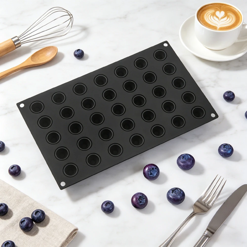 1 or 6 or 35-Cell Blueberry Design Fruit Mousse Cake Mould Food Grade Silicone Chocolate Mold Kitchen Dessert Baking Tools