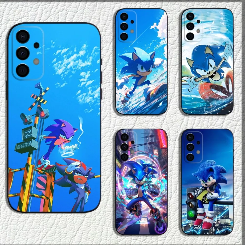 Anime S-Sonic The H-Hedgehog Phone Case For Samsung Galaxy A13,A21s,A22,A31,A32,A52,A53,A71,A80,A91 Soft Black Shell