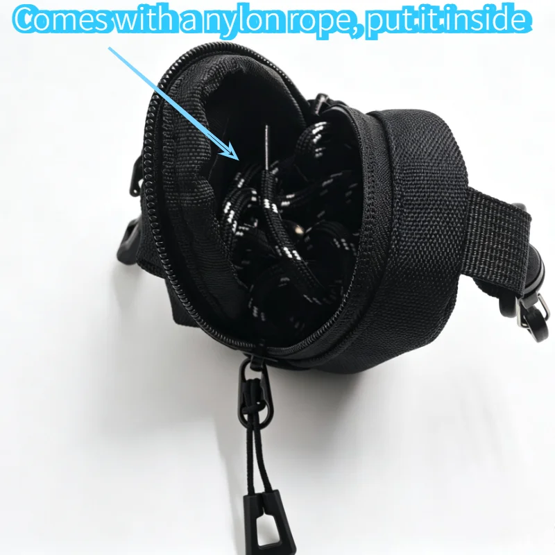 Men Carabiner Backpack Keychain Pouch Nylon Mini Wallet Zipper Coin Purse Clip-On Small Bag for Hiking Camping Keys Earbuds view 3