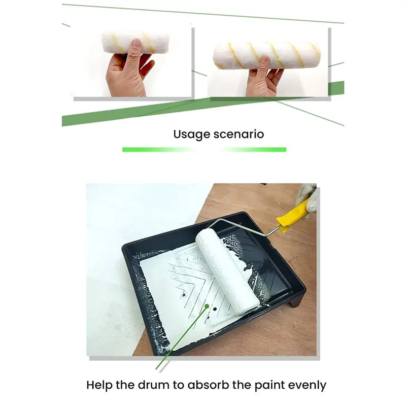 AB66-Paint Roller Kit , Paint Rollers, Brushes & Paint Tray, House Painting Supplies, High Absorbency, Washable, Reusable