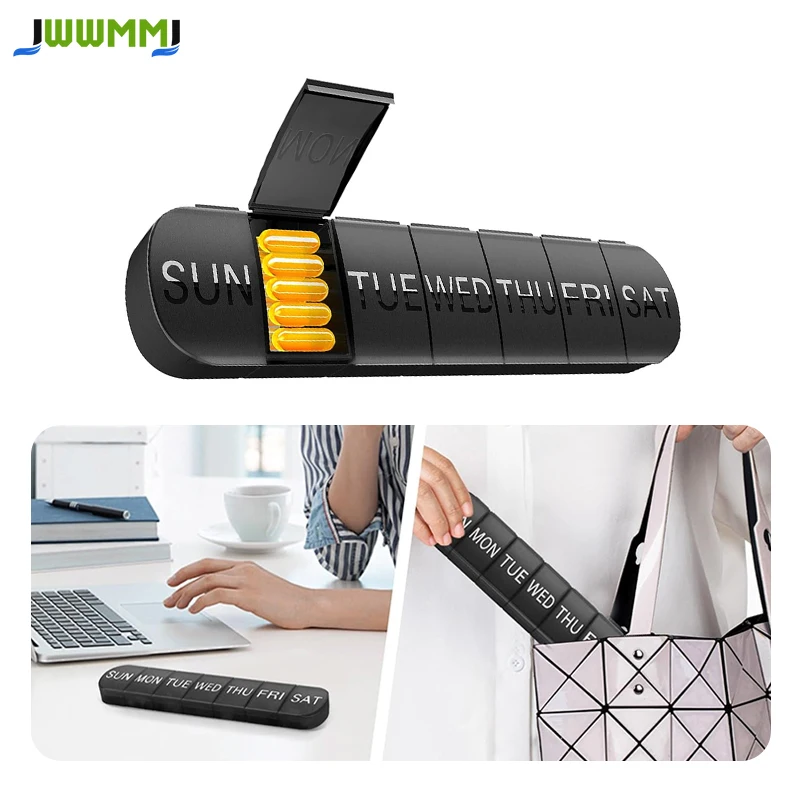 

1pcs Weekly Pill Organizer,Travel 7 Day Pill Box Case Large Compartment to Hold Vitamins, Cod Liver Oil, Supplements