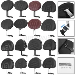 Black Chrome Motorcycle Sissy Bar Luggage Rack Backrest Pad Fit For Harley Fatboy Heritage Softail 2007-2017