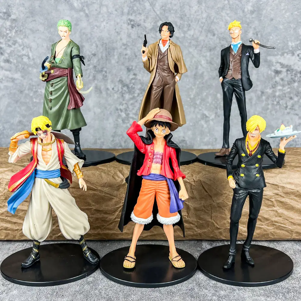 

One Piece Anime Figure Luffy Cape Art Zoro Sanji Ace Sabo Brothers Model Toy Collectible