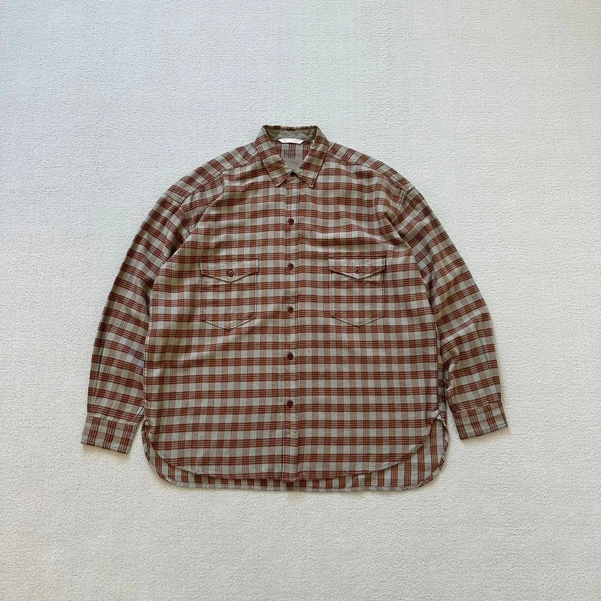 Nanamica Japanese Cotton Silk Deck Shirt Light Silk Blended Vintage Long Sleeve Checkered Shirt
