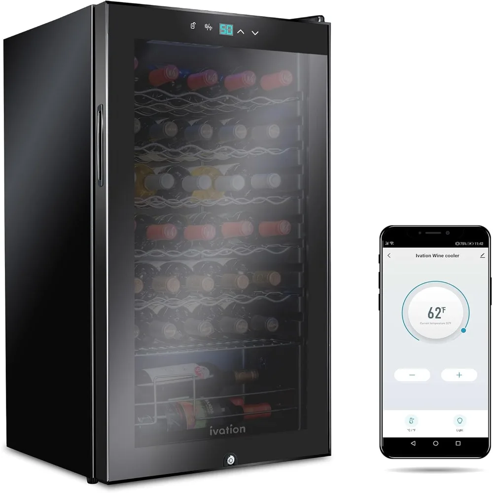 Compressor Wine Cooler Refrigerator with Wi-Fi Smart App Control Cooling System,Large Freestanding Wine Cellar Fridge