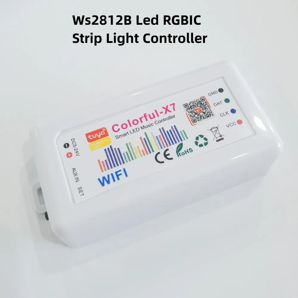 SP107E X7 DC5-24V LED Music Controller With Wireless Bluetooth-compatible SPI Full Color Music Control By Phone APP For WS2812B