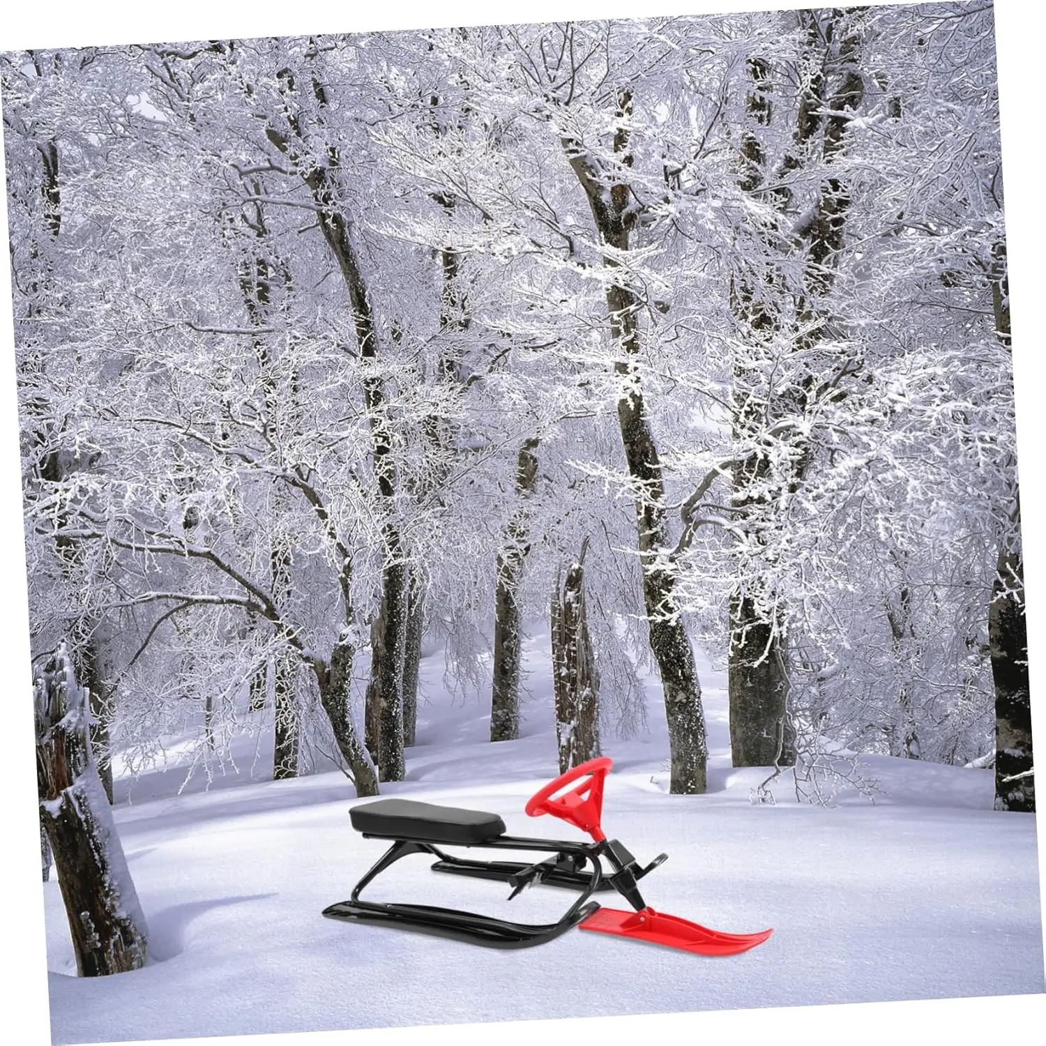 HANABASS 1pc Multifunctional Snowboard Sled Car Outdoor Fun Plastic Ski Tool with Pad Design for Boys Girls Adults