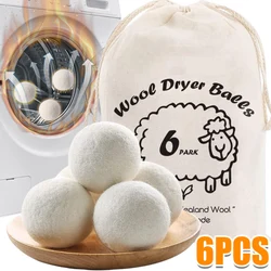 6/1PCS Wool Dryer Balls Reusable Softener Laundry Ball Home Washing Balls Fleece Dry Kit Household Washing Machine Accessories