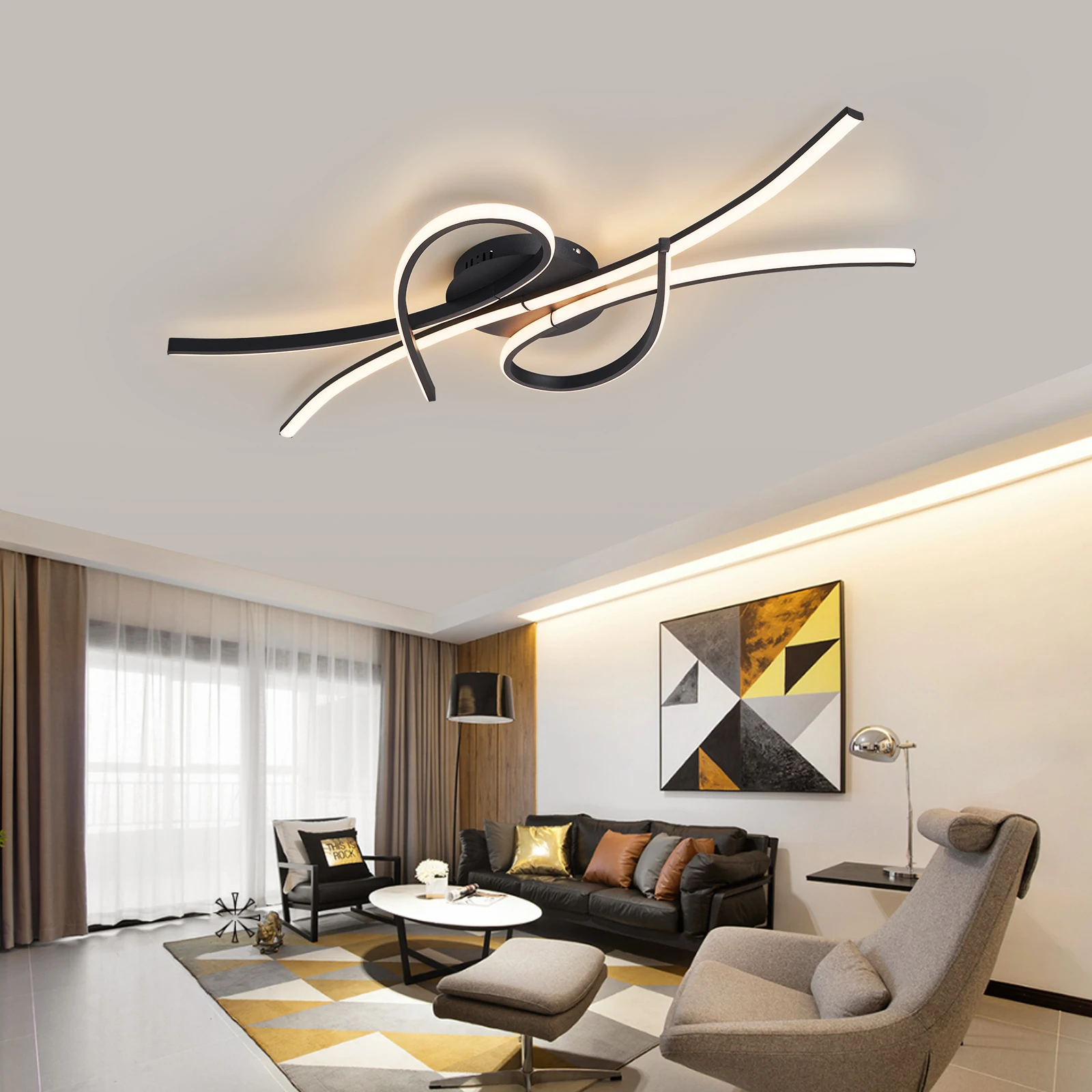 

NEO Gleam Modern led Chandelier for living room bedroom study room Smart Home Alexa Ceiling Chandelier fixtures