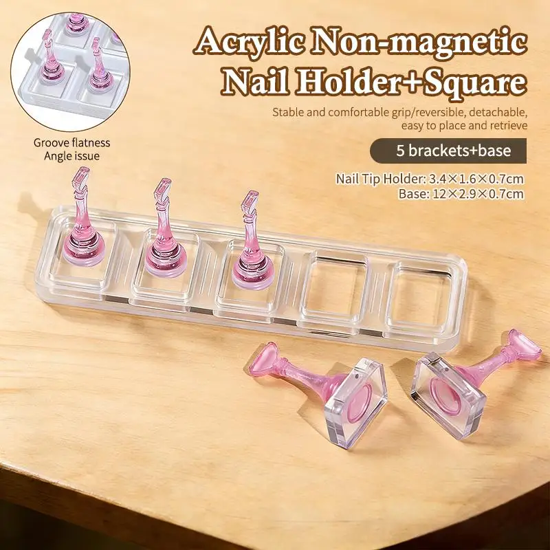 False Nail Tips Display Stand Non Magnetic Holder for Press On Nails Durable Reusable Rack for Manicure Practice Salon Home