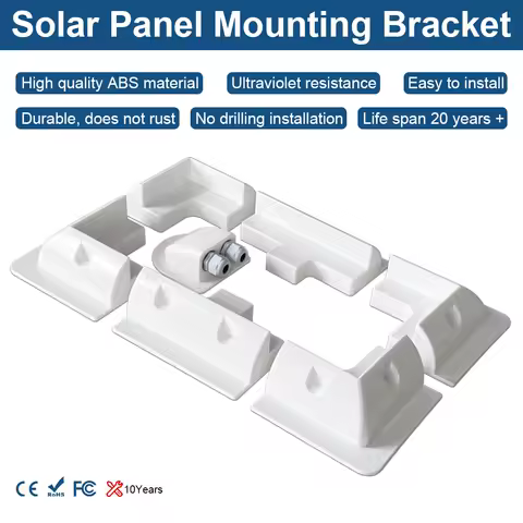 Caravan Solar Panel Mounting Bracket kits With IP68 Car Cable Junction Box ABS Fixing for RV Boat Yacht Roof Deck PV Holder