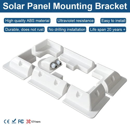 Kits de soporte de montaje de Panel Solar para caravana con caja de conexiones de Cable de coche IP68, fijación ABS para RV, barco, yate, cubierta de techo, soporte fotovoltaico