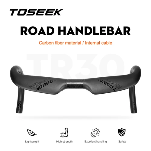 TOSEEK TR30 manillar de bicicleta de carretera de carbono 380/400/420/440mm UD Matt enrutamiento interno manillar de bicicleta de carretera piezas de bicicleta