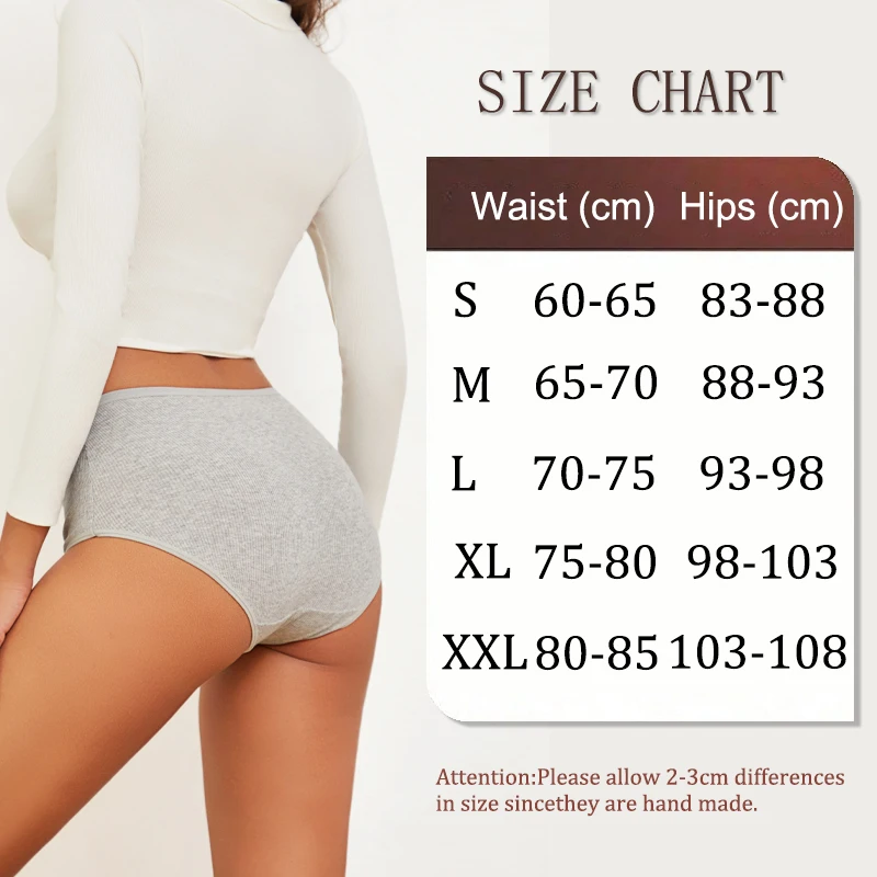 4 ks/sada bavlněného pruhovaného spodního prádla pro ženy, plus size vysoký pas, kalhotky, dámské prodyšné, jednobarevné, měkké spodní prádlo, kraťasy - náhled 6