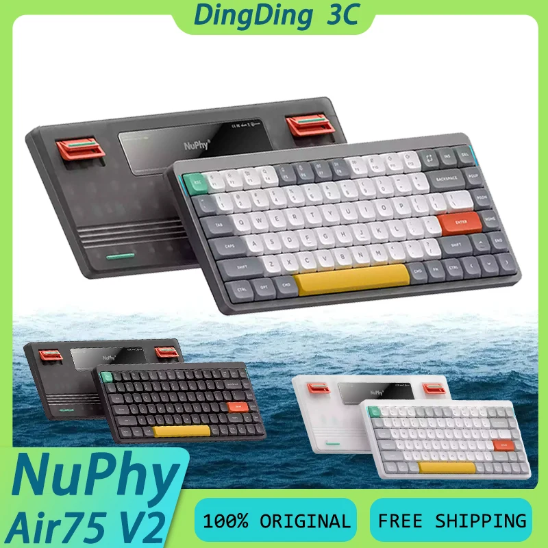 Nuphy Air75 V2 Dwarf Switch Mechanical Keyboard 3Mode Hot Swap Long Endurance Low Noise QMK VIA Custom Office Silent Keyboard