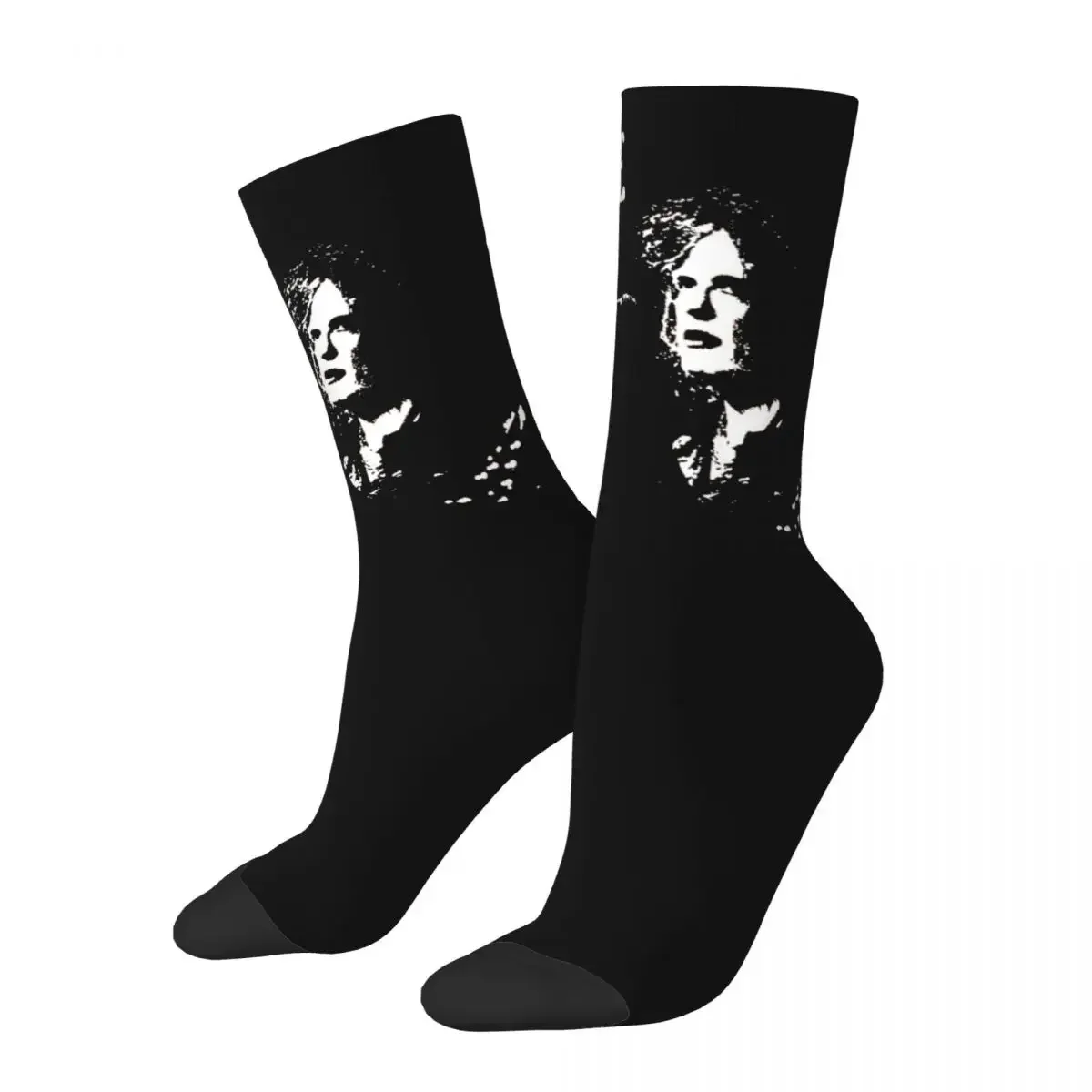 

Funny The Cure Rock Band Guitarist Robert Football Socks Hip Hop Middle Tube Socks for Women Men Unisex Non-Slip