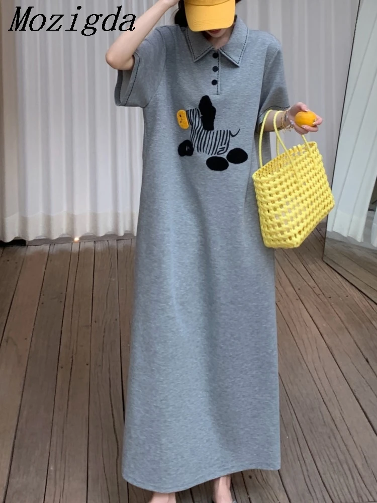 Vestido solto de algodão de manga curta feminino verão emagrecimento tamanho grande midi na altura do joelho vestido de manga voadora vestidos femininos