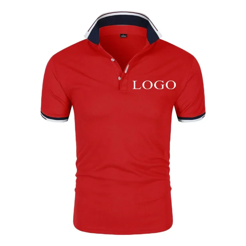 Your Own Design Brand Logo/Picture Personalized Custom Anywhere Men Women DIY  Polo collar solid color shirt EU size