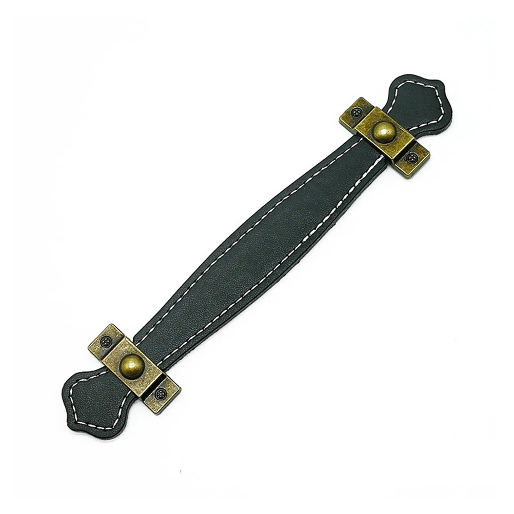 

2 шт., ручки для ящиков из искусственной кожи, черные ручки для шкафа, дверные ручки, мебельная фурнитура, современный декор для кухни и ванной комнаты