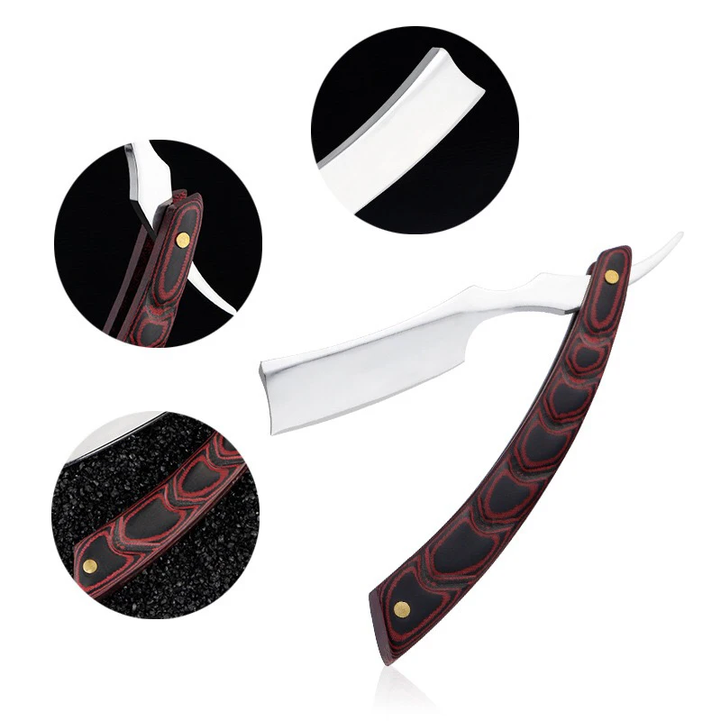 Cut Throat Straight Razor Wood Professional Barber Ebony Men Razor Folding Razor Hardened Steel Hardness Sharp Straight