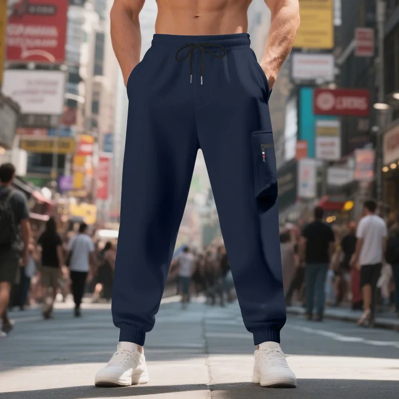 

Commuter casual overalls men's big hair circle knitted autumn and winter casual sweatpants men's trousers