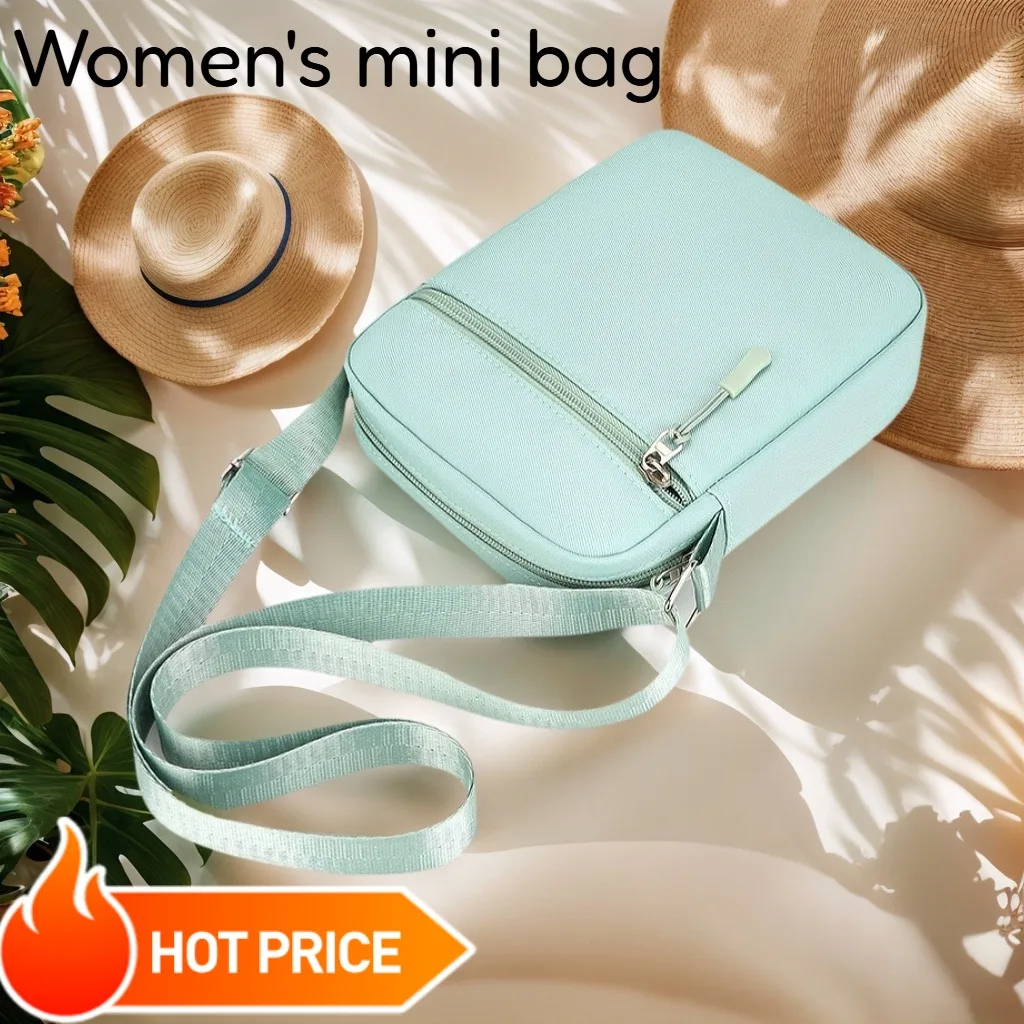 

Новая сумка через плечо, женская мини-сумка для телефона, сумка через плечо из ткани Оксфорд, несколько отделений, простая и модная маленькая сумка.