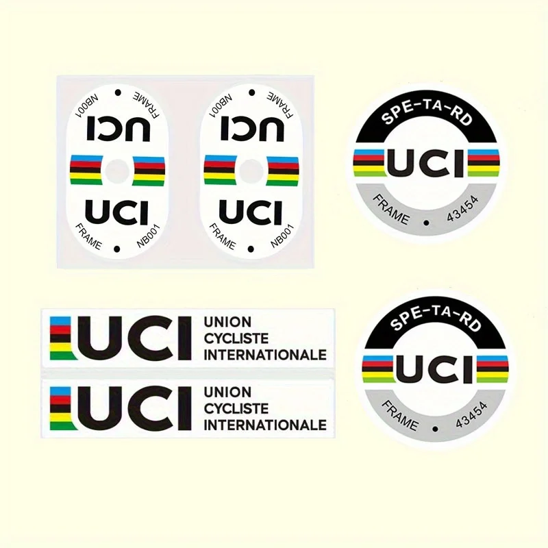 مجموعة واحدة من ملصقات "UCI Cycling Federation" - شارات أصلية بشعار Org لركوب الدراجات للدراجات وأجهزة الكمبيوتر المحمولة وديكور عشاق ركوب الدراجات على الطرق #3