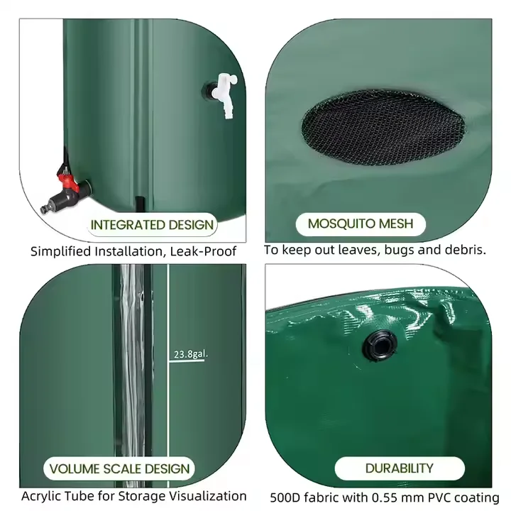 Outdoor Plastic Rain Barrel For Collecting Water From Rain For Home Use