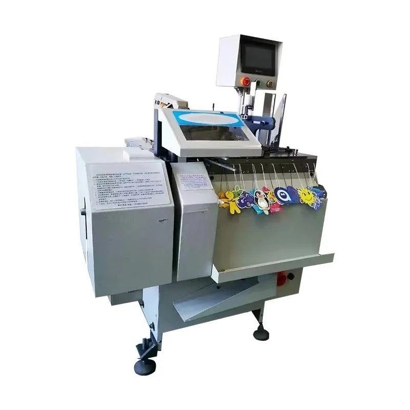 Automatic Clothes Hang Tag Threading Machine Paper Card Cloth Hang Tag Stringing Machine Paper Hangtags Knotting Making Machine