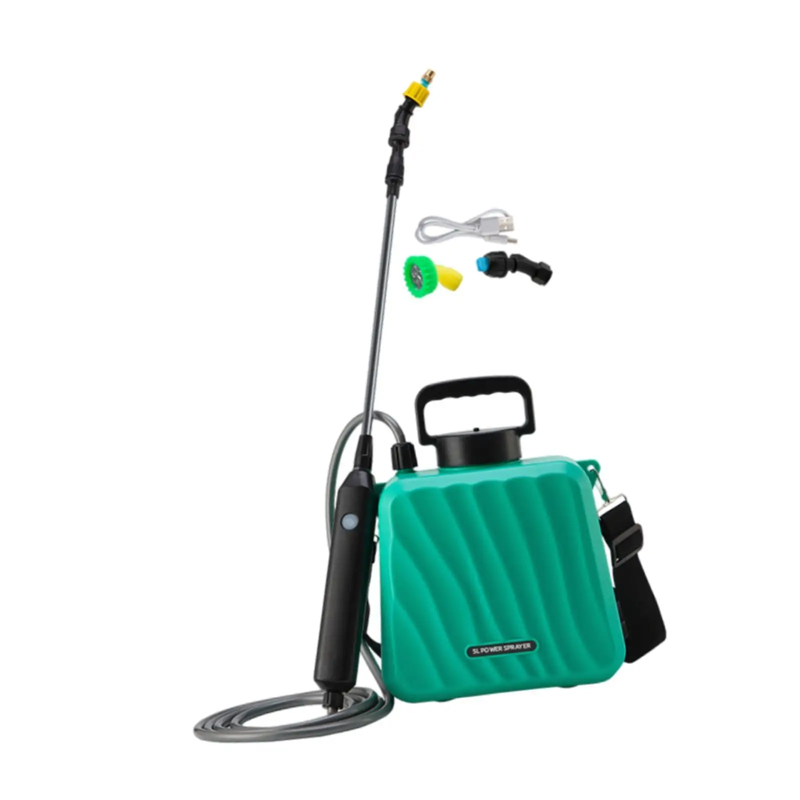 Electric Backpack Sprayer with Shoulder Strap Rechargeable Easy to Carry with 3 Nozzles for Car Washing Lawn Spraying Home Farm