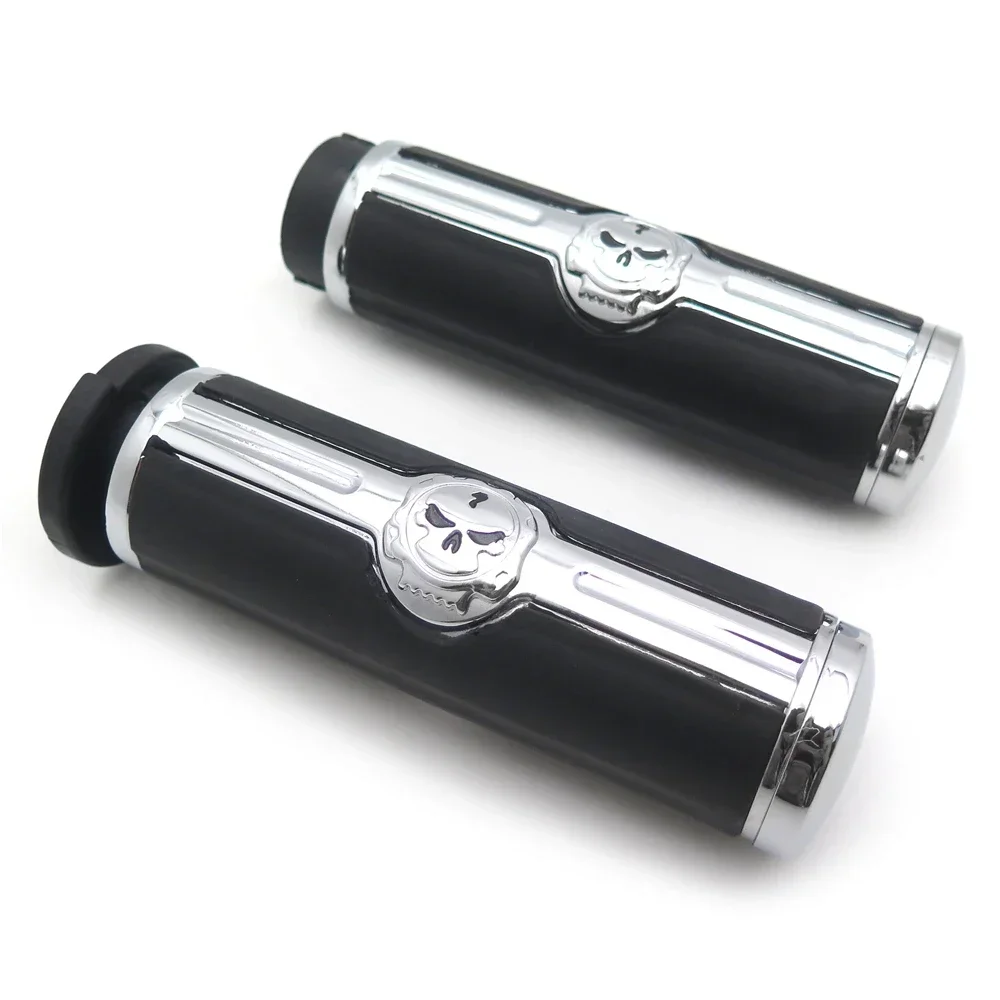 For Harley Davidson 1996-Later VRSC XL XR Dyna Softail YAMAHA Kawasaki Classic Motorcycle Parts Skull 1" Mechanical Hand Grips - view 3