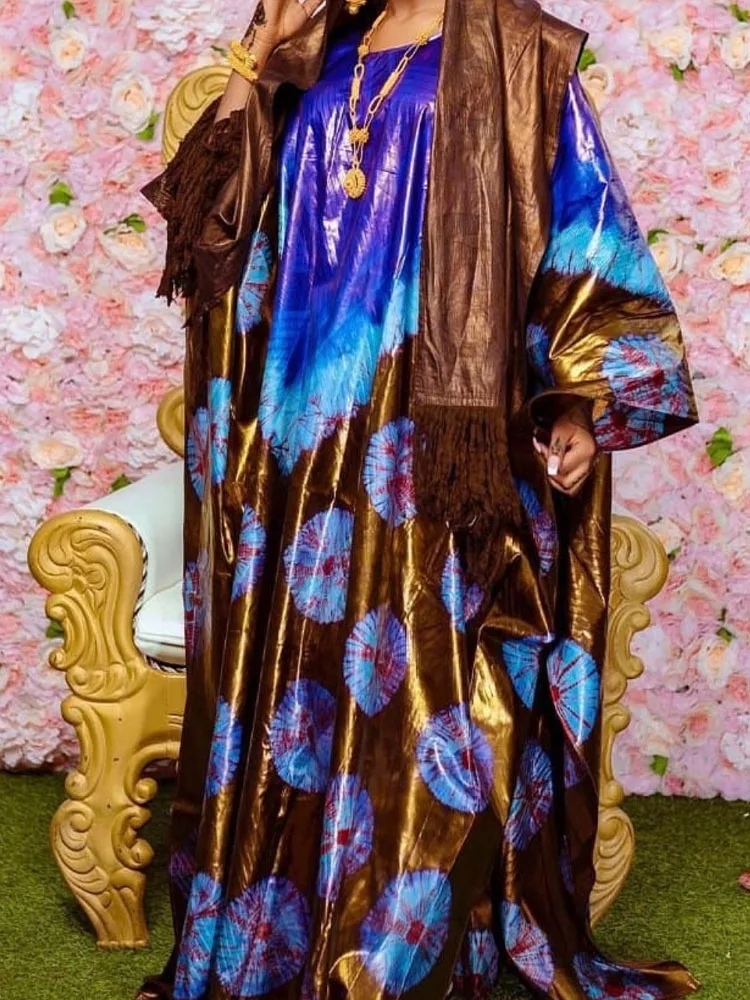 رداء مطبوع على الطقوس التقليدي الأفريقي مع فساتين كلاسيكية أنيقة ساحرة موسمية #2