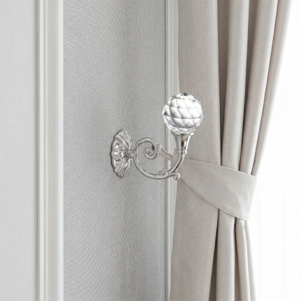 

2 PCS Aluminum Crystal Curtain Hook Colorful Multi-functional Curtain Holdback Decorative Wall Mounted Towel Hook Home Decor