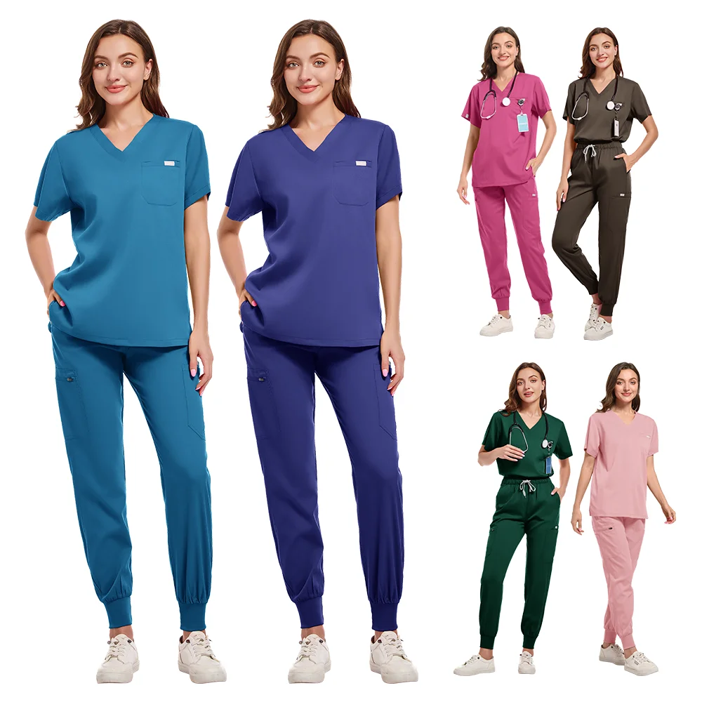 Multicolor Medical Uniforms Hospital Surgical Nurse Scrubs Set Unisex Nurses Accessories Dental Clinic Beauty Salon Workwear