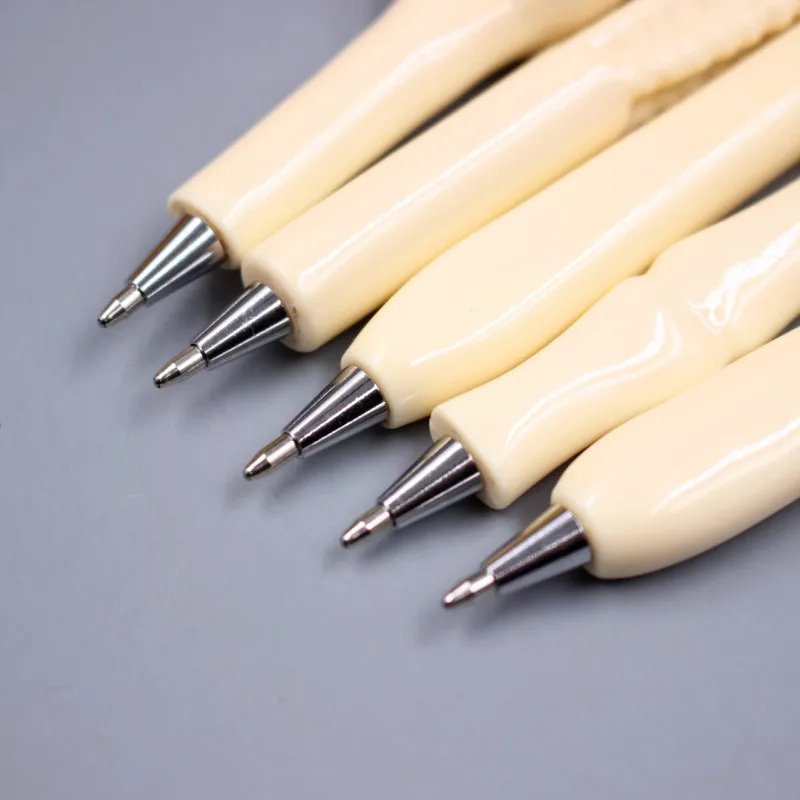Wholesale 50 Pcs Ballpoint Pen Bone Shape Novelty Pen Writing Supplies School Office Stationery studend gift Blue black Refill