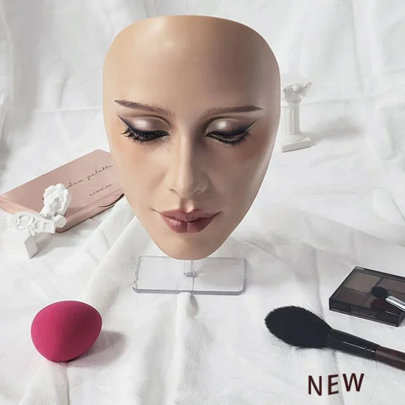 Makeup Full Face Practice Model 5D Silicone Bionic Skin Mannequin Eye Eyebrow Eyelash Eyeshadow for Beginner Makeup Artist