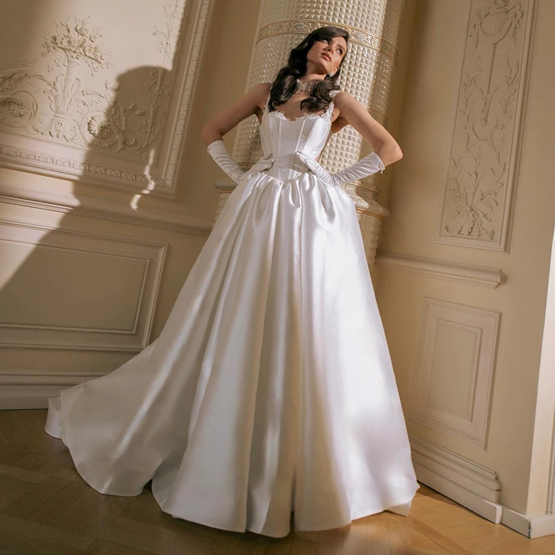 

Eightree Elegant Princess A-Line Wedding Dresses Sweetheart Appliques Long Bridal Dress White Wedding Ball Prom Gowns Customized