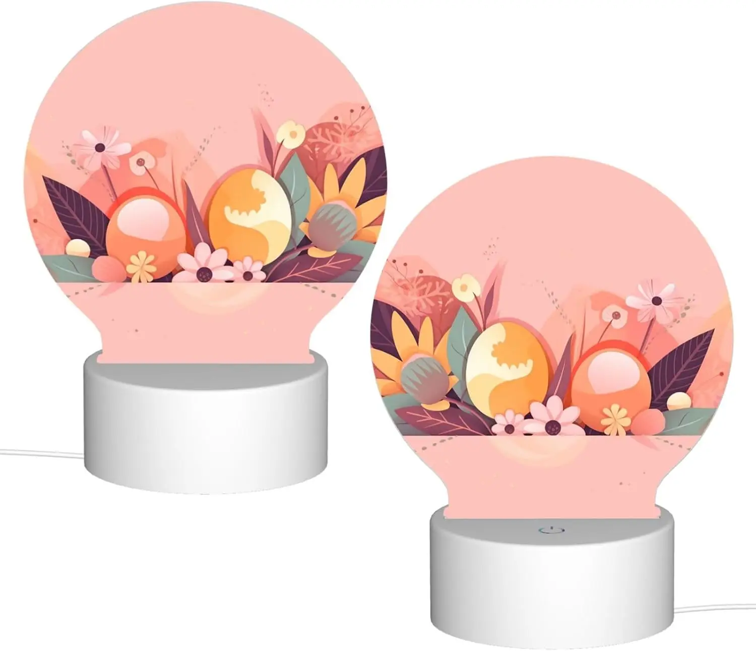 Acrylic Night Light Pattern on Pink Background LED Night Lamp Modern Acrylic Nightlight for Bathroom Bedroom Restaurant Bar Decor