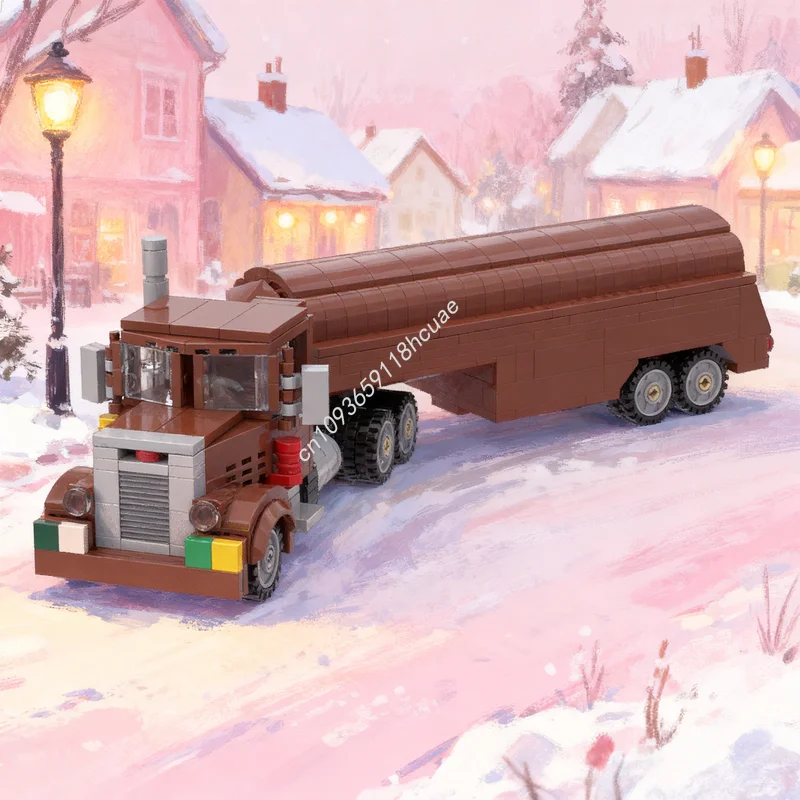 

508 шт. MOC City Champions The Peterbilt Tanker Трейлер Фильм Дуэль Модель Рождественские подарки Строительные игрушки Блоки Архитектурная идея