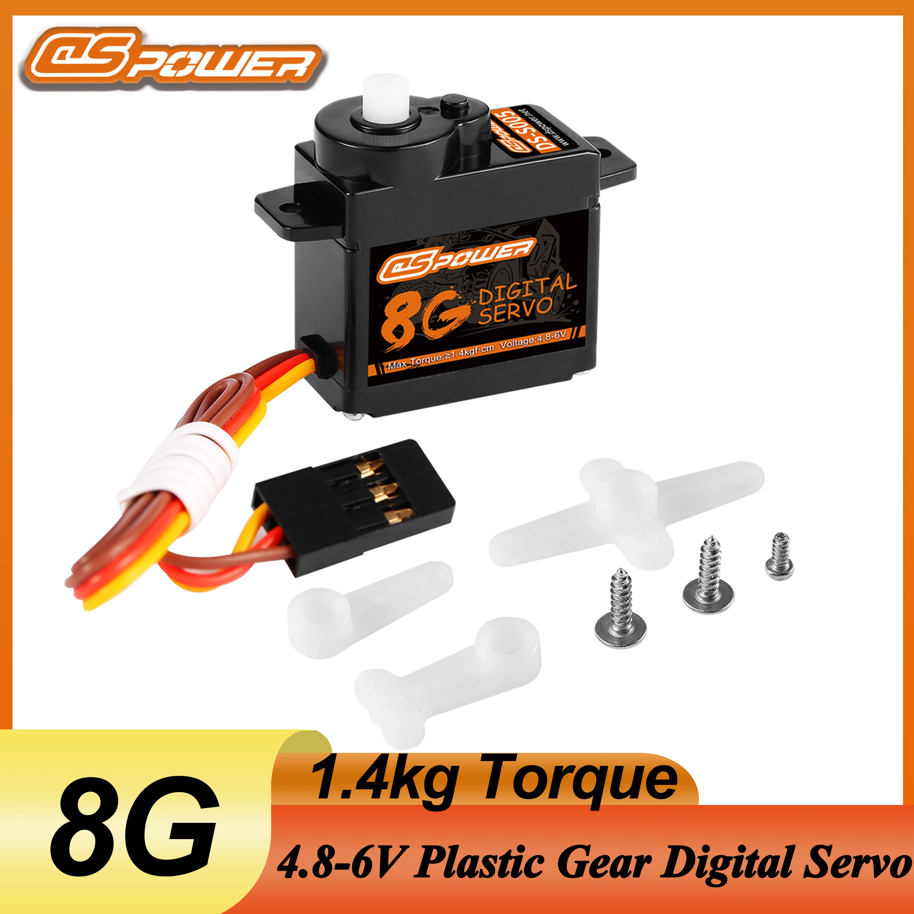 

DSpower 8g Plastic Gear Waterproof Micro Servo Coreless Motor Digital Servo for RC Racing Car Airplane Helicopter Robot Wltoys