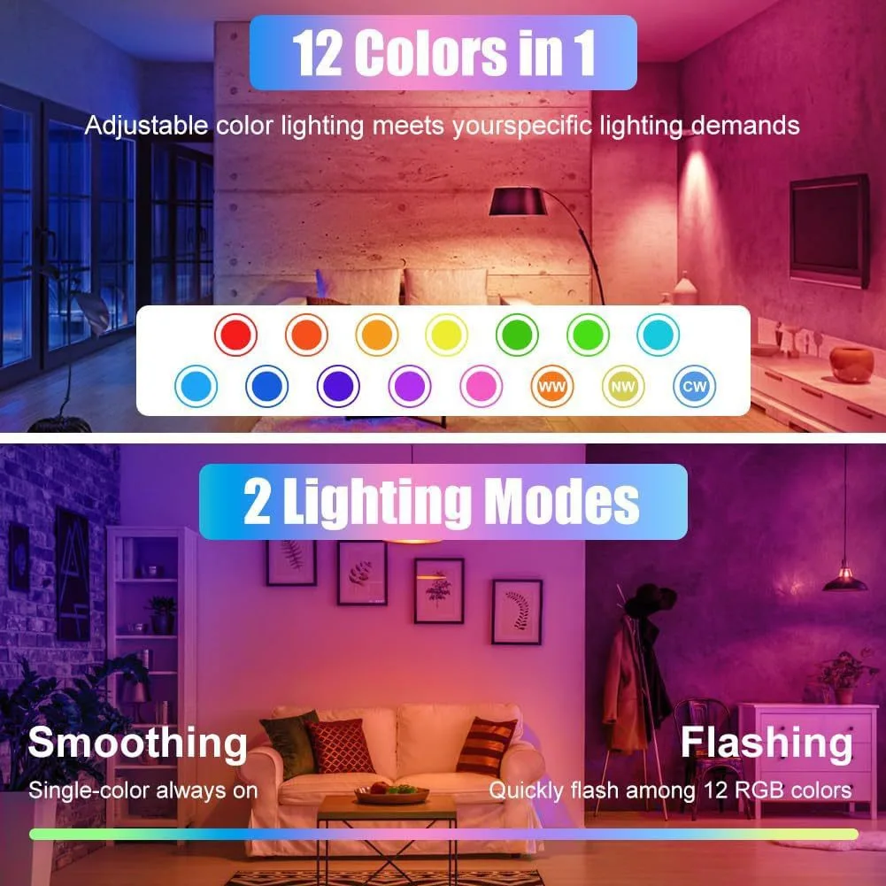 Rechargeable Light Bulb with Remote Control Dim & RGB, Timer, E27 Base,Backup Emergency Light for Home or Outdoor