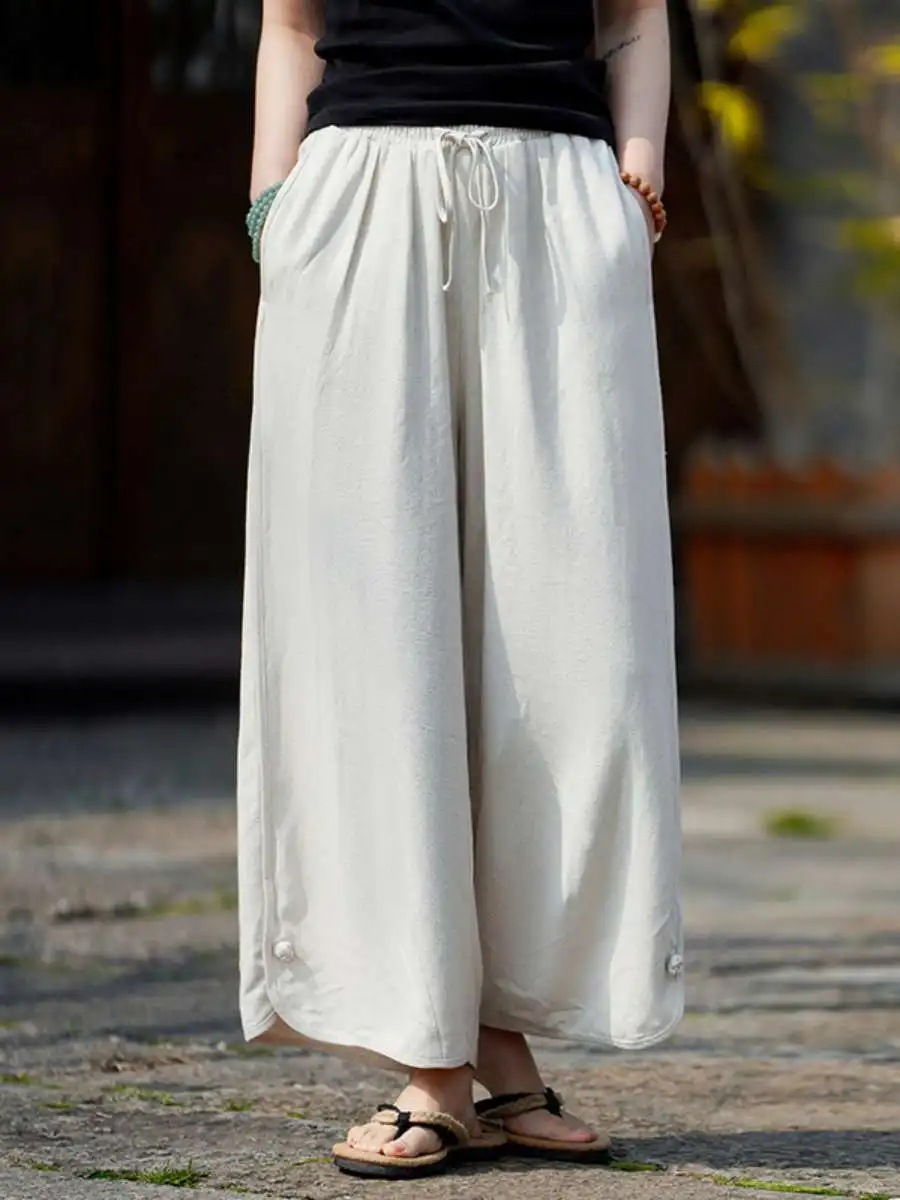 

New Men's Linen Wide Leg Pants Loose Comfortable Casual Short Shorts Cotton Linen Blend Drapey Style Everyday Wear