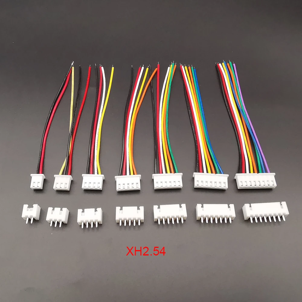 5 Paar JST PH2.0 JST XH2.54 2,0 mm 2,54 mm Stecker weiblich + männlich Stecker mit Draht 2 3 4 5 6 7 8-poliges Kabel mit Buchse 10 cm 20 cm