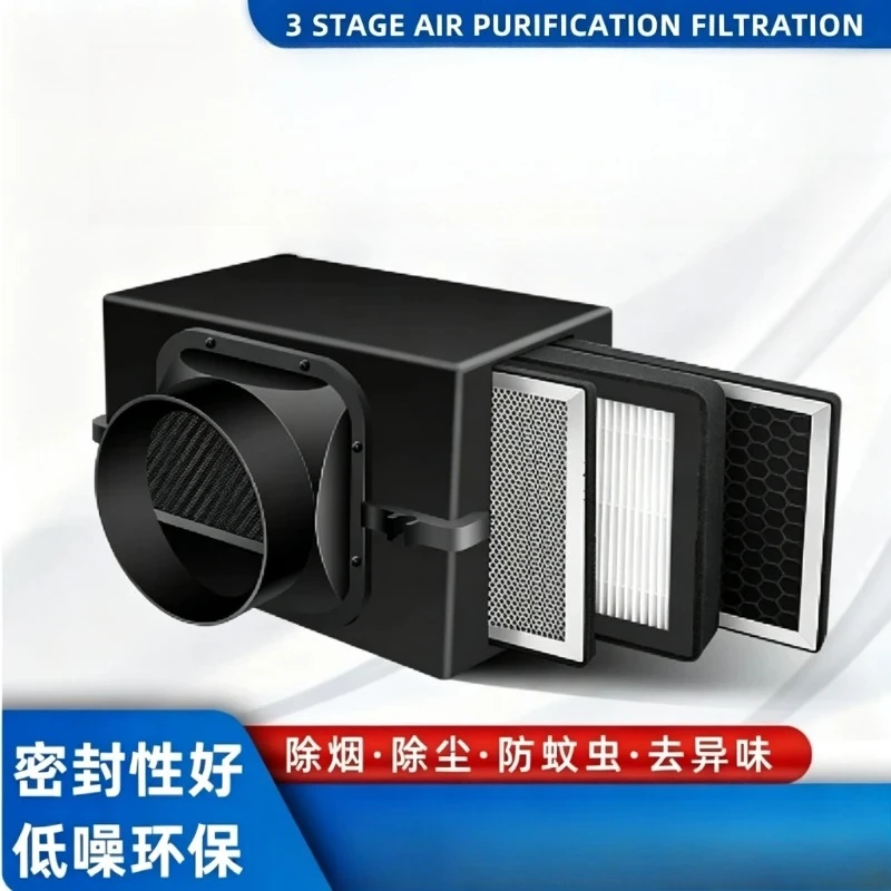 Indoor Air Filter Box, Pre-filter Purification Cabinet for PM2.5 & Dust Removal,for Fresh Air Ventilation System Home Commercial
