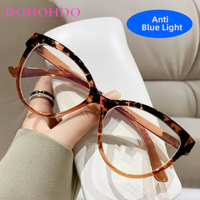 Moda olho de gato óculos ópticos femininos marca designer para homem usar computador trabalho de escritório anti-luz azul retro óculos feminino Очки